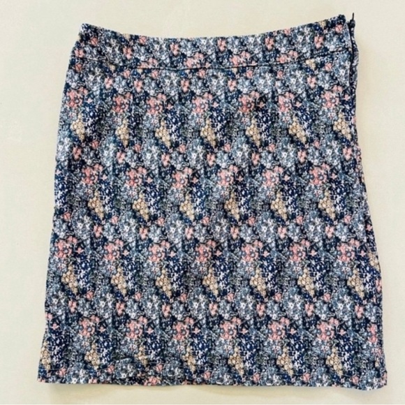 Gaby Bustamante Blue Floral Mini Pencil Skirt Small - Picture 1 of 4